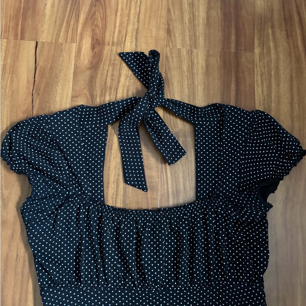 L.E.I. Taylor Swift Collection Black and White Polka Dot Sundress - Picture 2 of 6